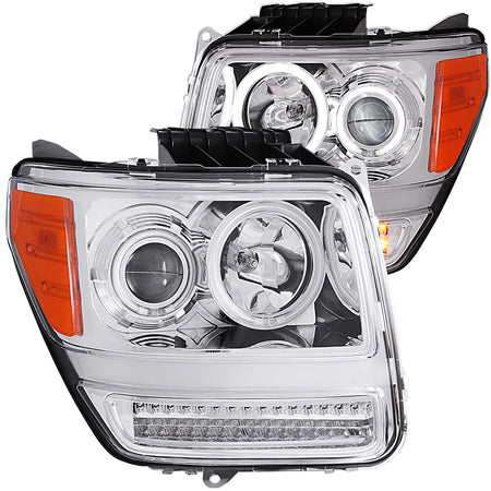 Projector Headlight Set w/Halo For 2007-2012 Dodge Nitro 111144