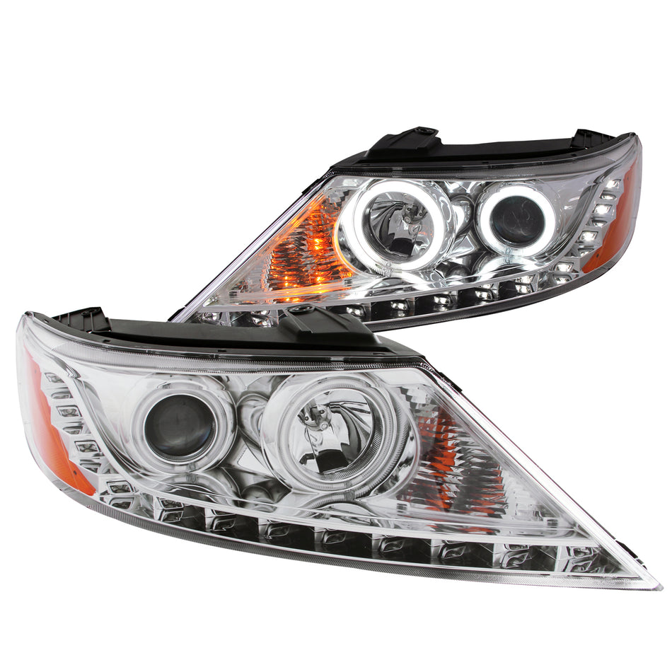 Crystal Headlight Set w/Halo For 2011-2013 Kia Sorento 111249