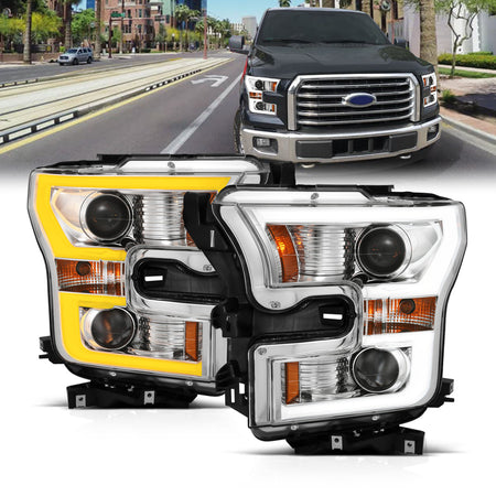 Projector Headlight Set For 2015-2017 Ford F-150 111358