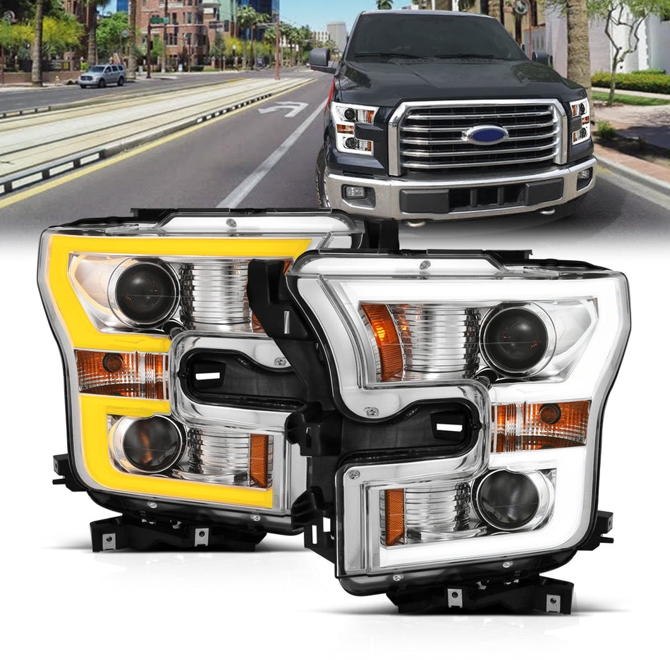 Projector Headlight Set For 2015-2017 Ford F-150 111358