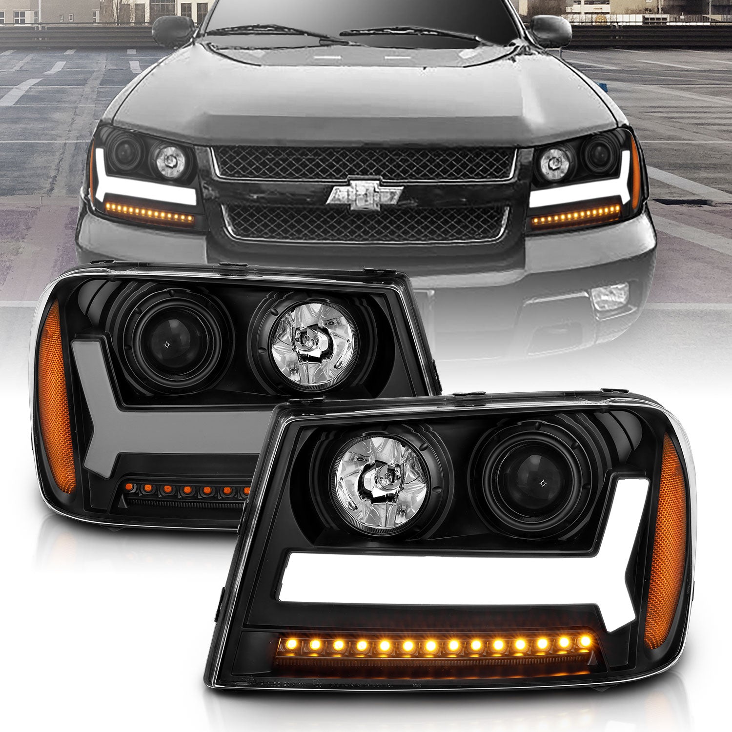 ANZO USA Projector Headlights For 2006-2009 Chevrolet Trailblazer 111390