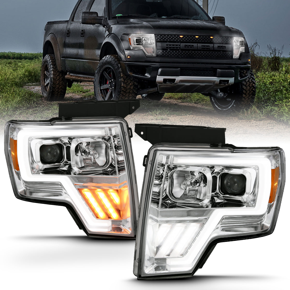 Projector Headlights For 2009-2014 Ford F-150 111470