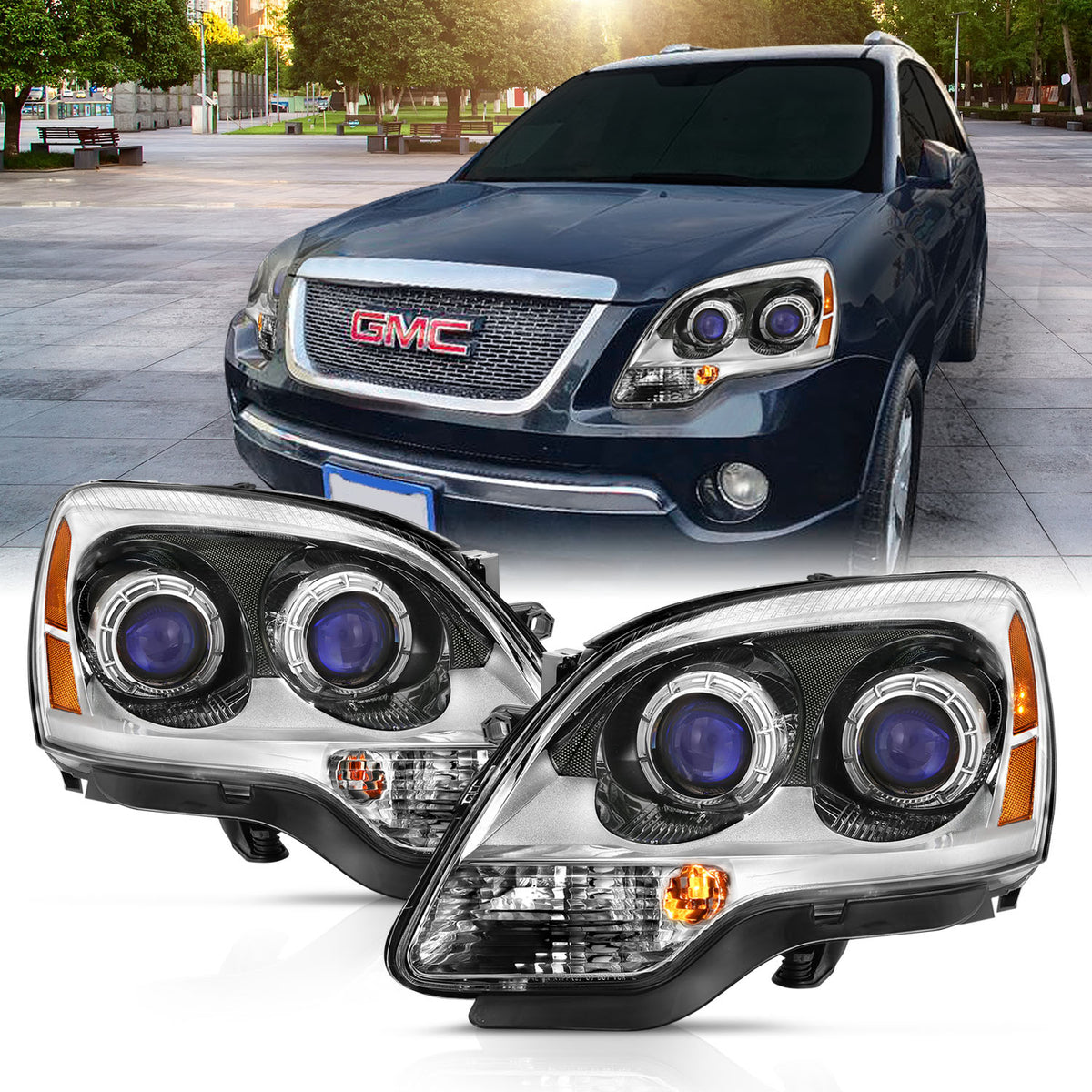 Crystal Headlights For 2007-2012 GMC Acadia 111476