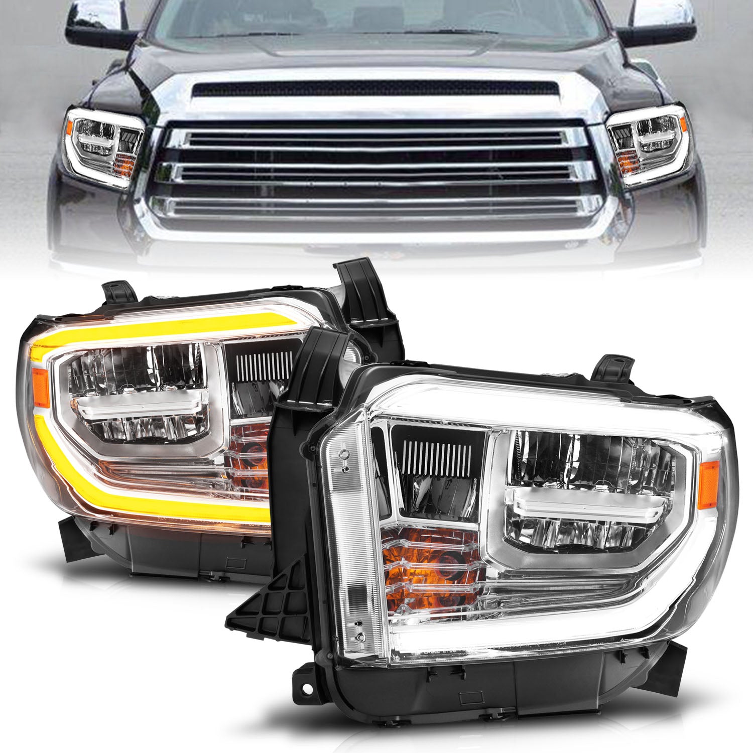 LED Crystal Headlight For 2014-2021 Toyota Tundra 111534