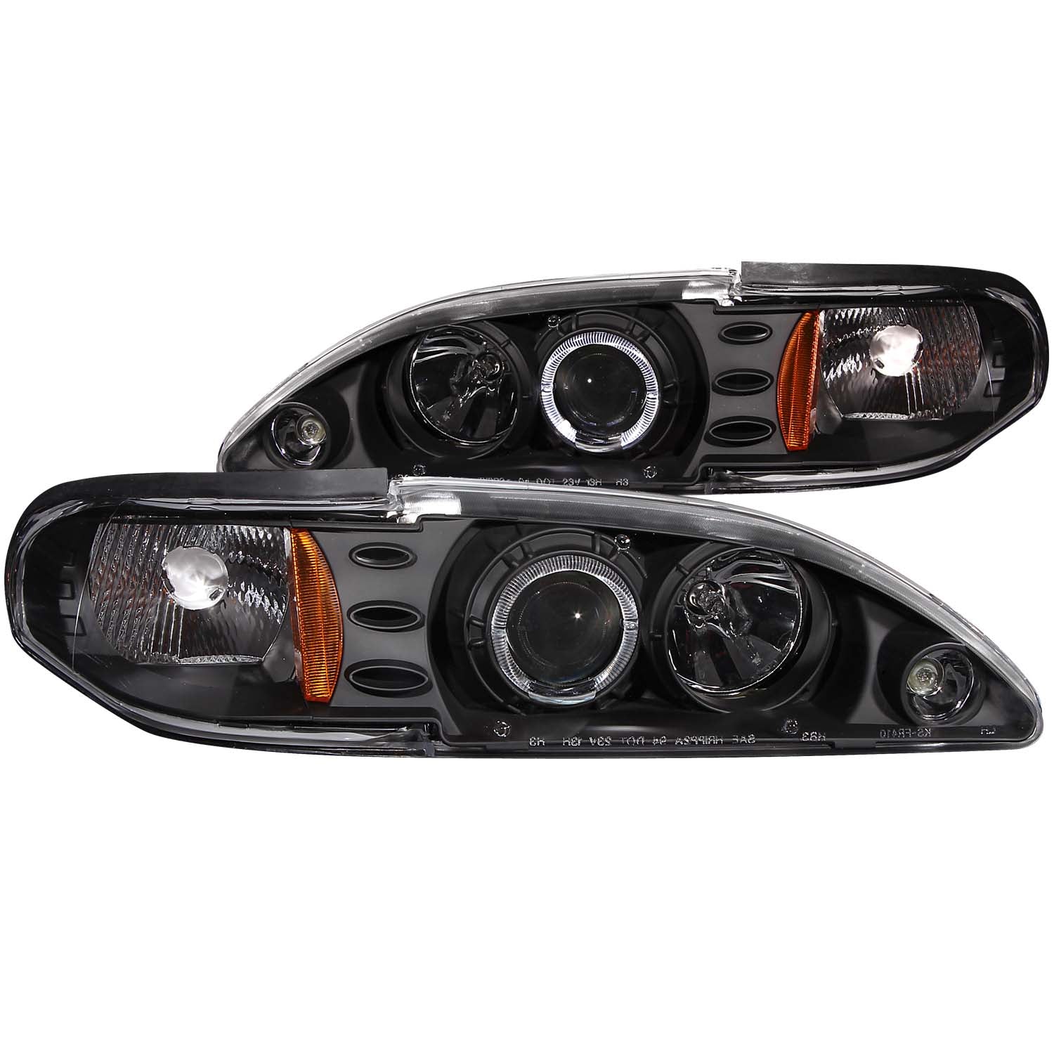Projector Headlight Set w/Halo For 1994-1998 Ford Mustang 121038