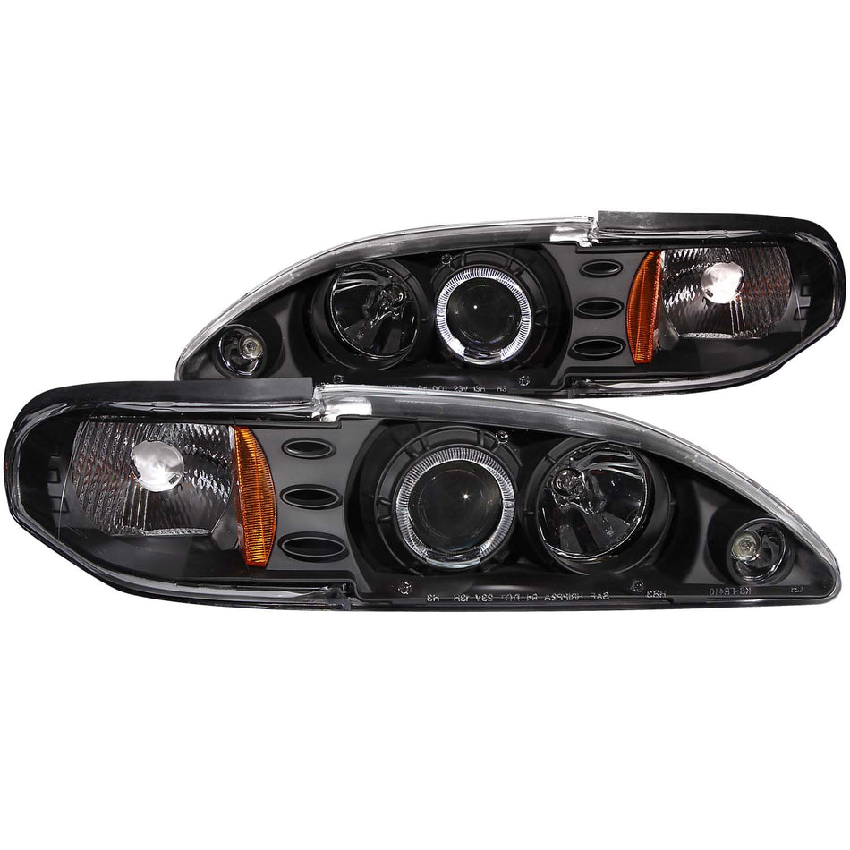 Projector Headlight Set w/Halo For 1994-1998 Ford Mustang 121038