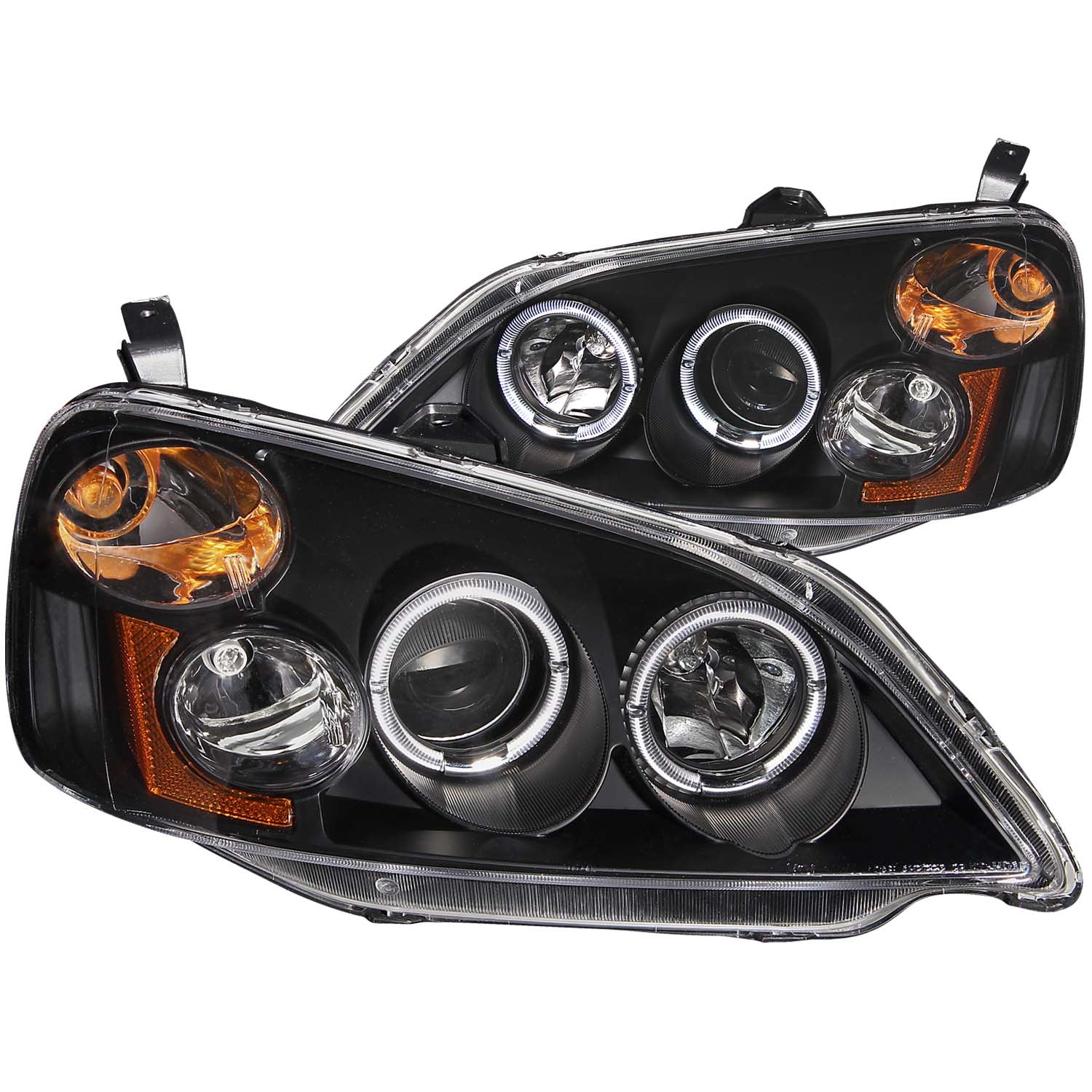 Projector Headlight Set w/Halo For 2001-2003 Honda Civic 121055