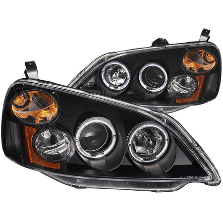 Projector Headlight Set w/Halo For 2001-2003 Honda Civic 121055