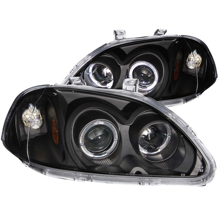 Projector Headlight Set w/Halo For 1996-1998 Honda Civic 121068