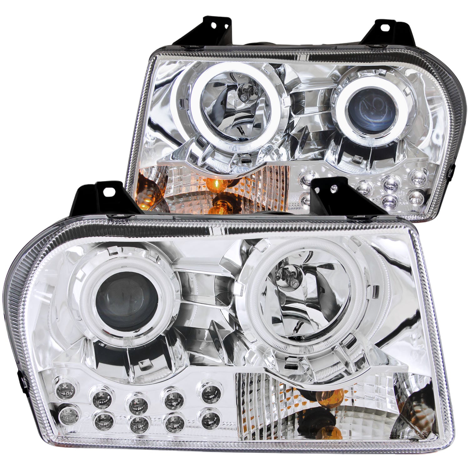 Projector Headlight Set w/Halo For 2005-2010 Chrysler 300 121136