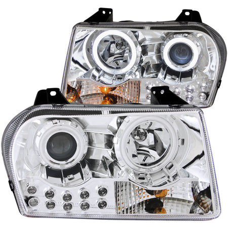 Projector Headlight Set w/Halo For 2005-2010 Chrysler 300 121136