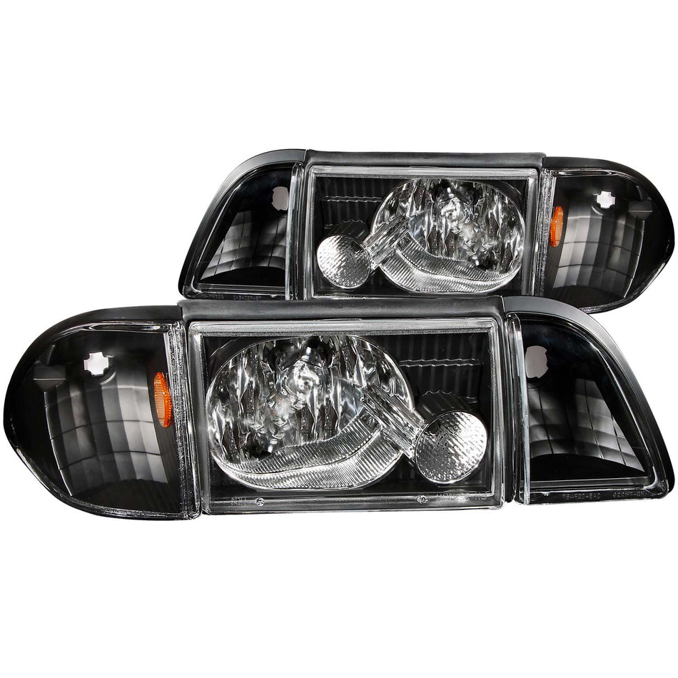 Crystal Headlight Set For 1987-1993 Ford Mustang 121192