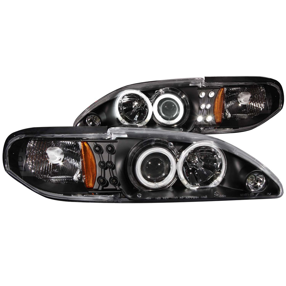 Projector Headlight Set w/Halo For 1994-1998 Ford Mustang 121204