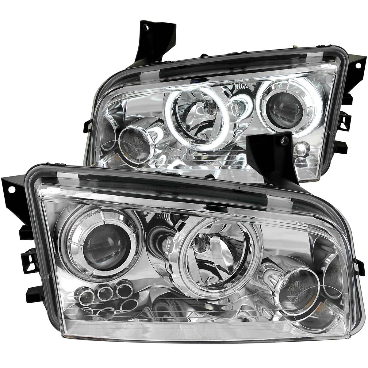 Projector Headlight Set w/Halo For 2006-2010 Dodge Charger 121217