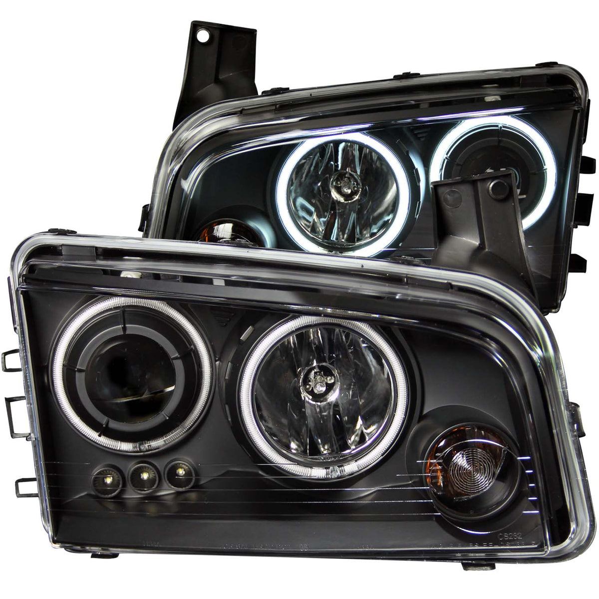 Projector Headlight Set w/Halo For 2006-2010 Dodge Charger 121218