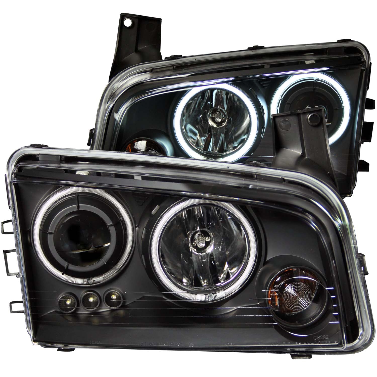 Projector Headlight Set w/Halo For 2006-2010 Dodge Charger 121218