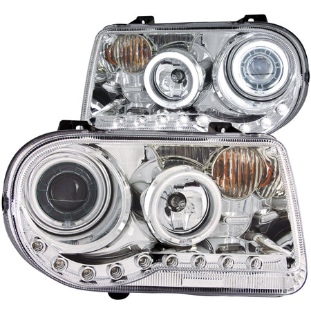 Projector Headlight Set w/Halo For 2005-2010 Chrysler 300 121250