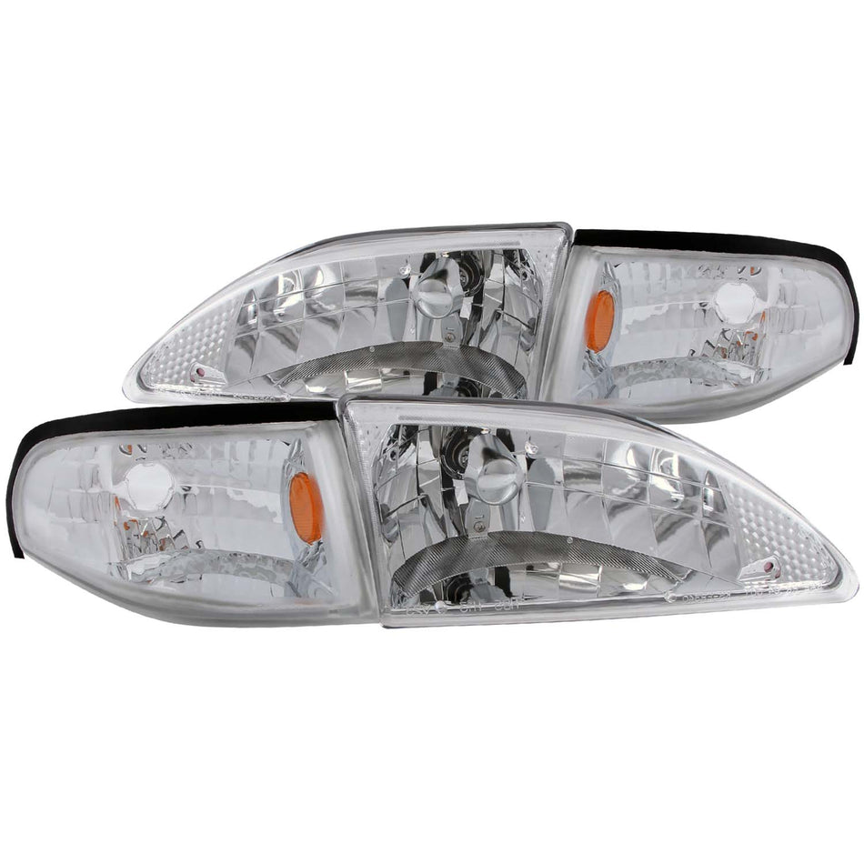Crystal Headlight Set For 1994-1998 Ford Mustang 121262