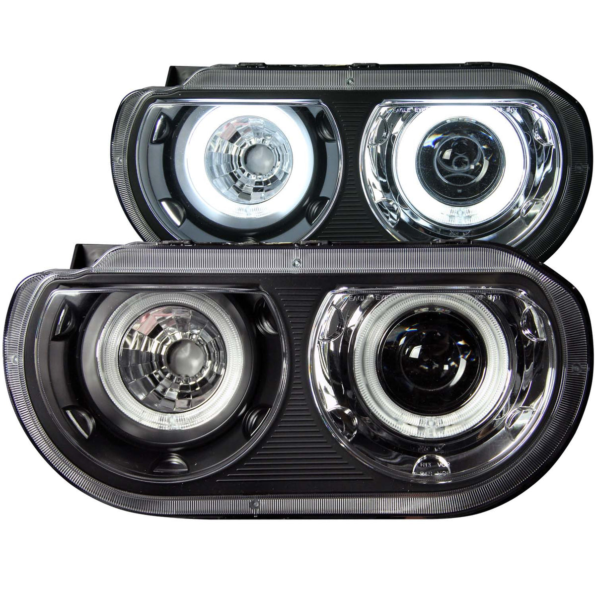 Projector Headlight Set w/Halo For 2008-2014 Dodge Challenger 121306