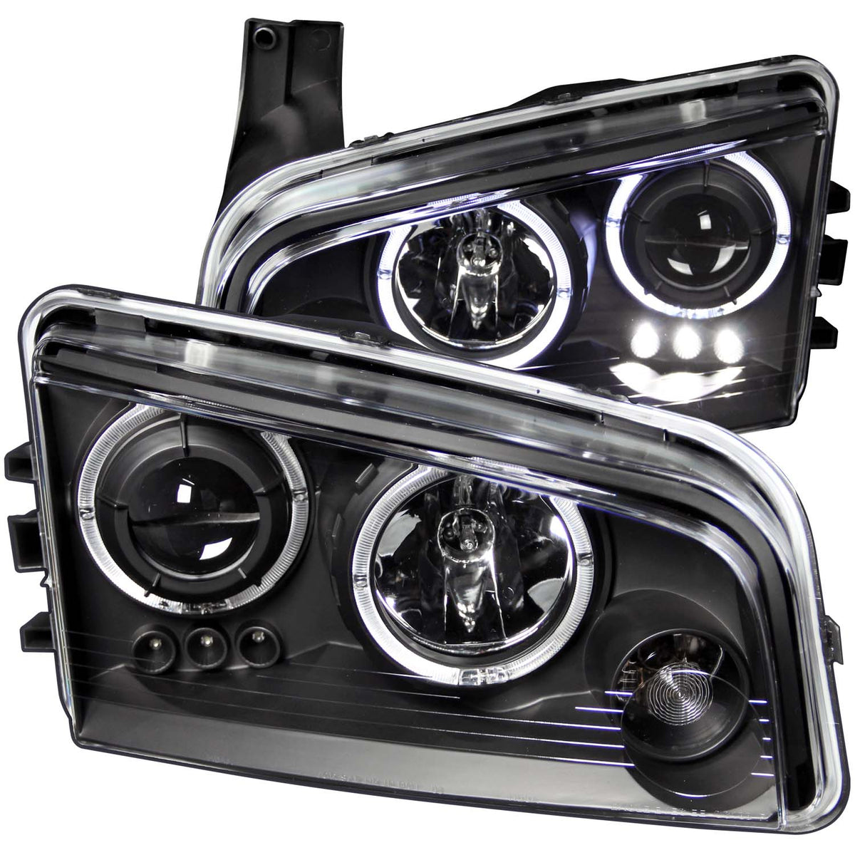 Projector Headlight Set w/Halo For 2006-2010 Dodge Charger 121381