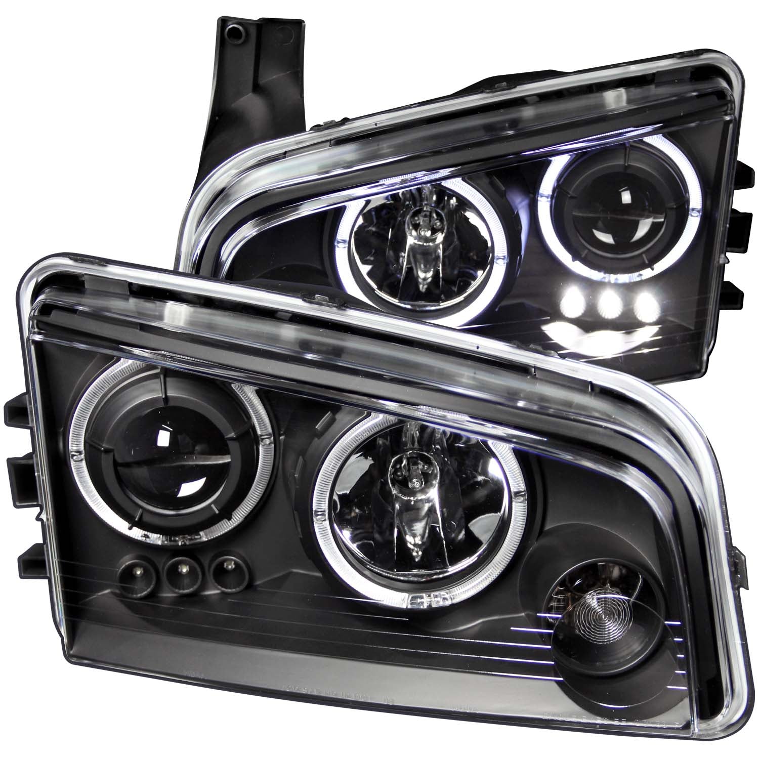 Projector Headlight Set w/Halo For 2006-2010 Dodge Charger 121381