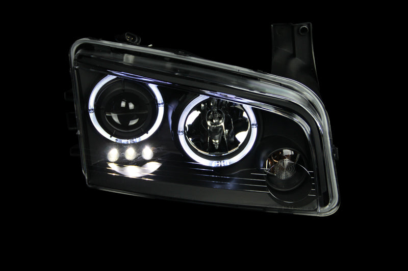Projector Headlight Set w/Halo For 2006-2010 Dodge Charger 121381