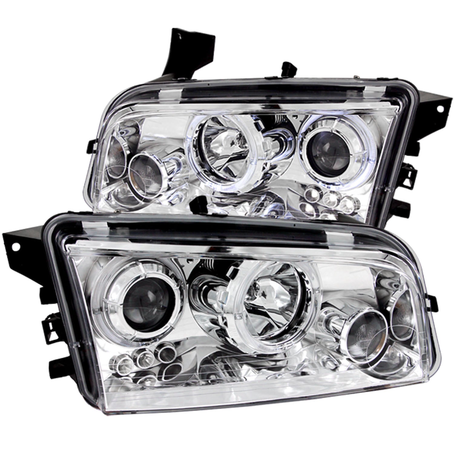 Projector Headlight Set w/Halo For 2006-2010 Dodge Charger 121382