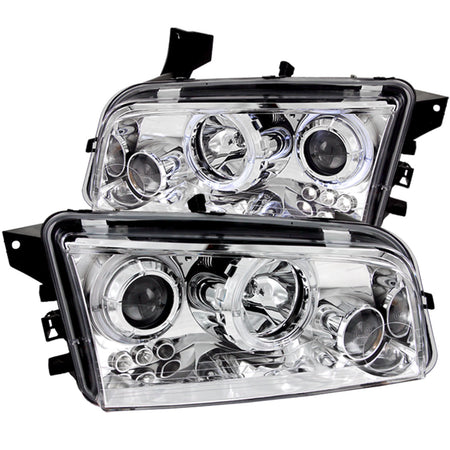 Projector Headlight Set w/Halo For 2006-2010 Dodge Charger 121382