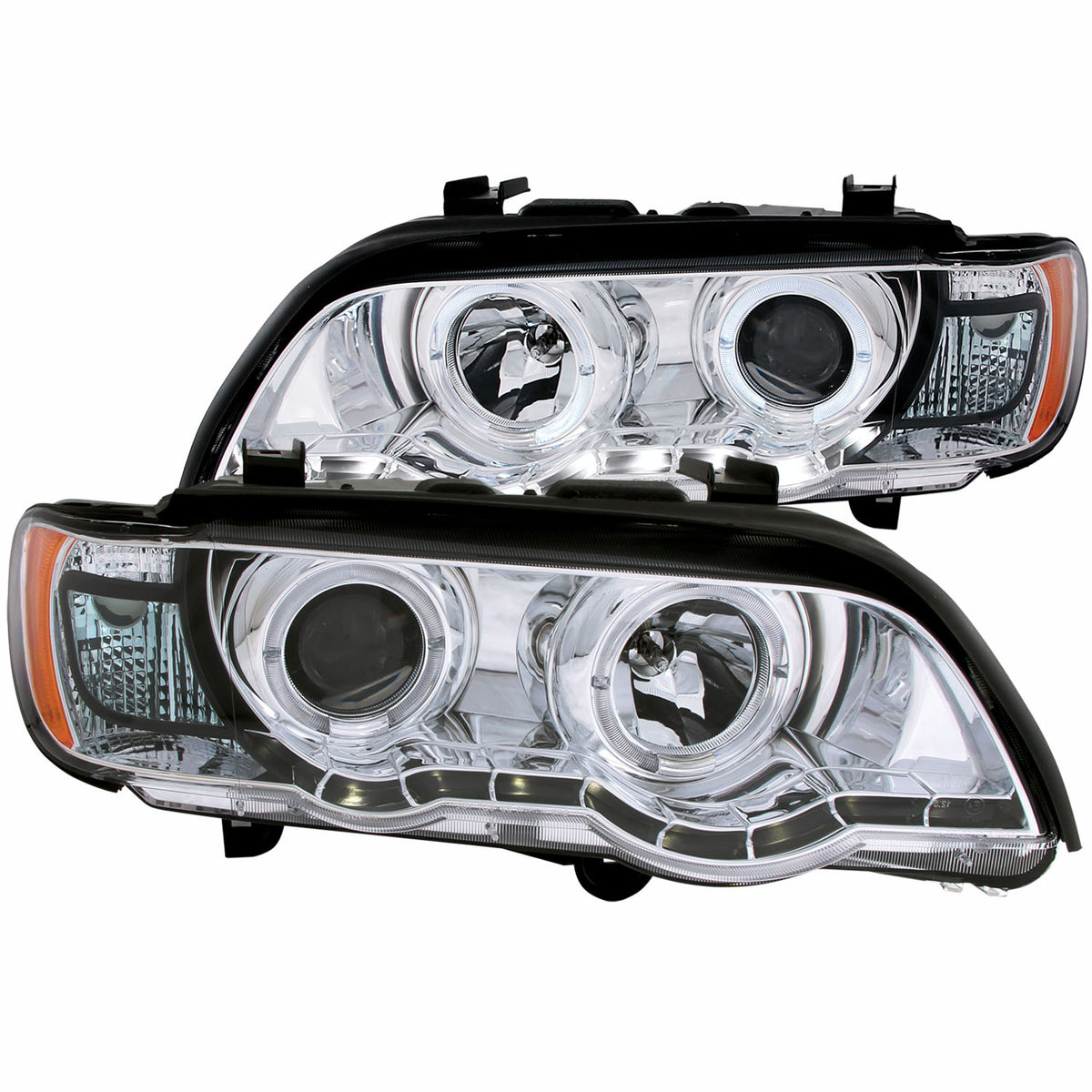 Projector Headlight Set w/Halo For 2000-2003 BMW X5 121397