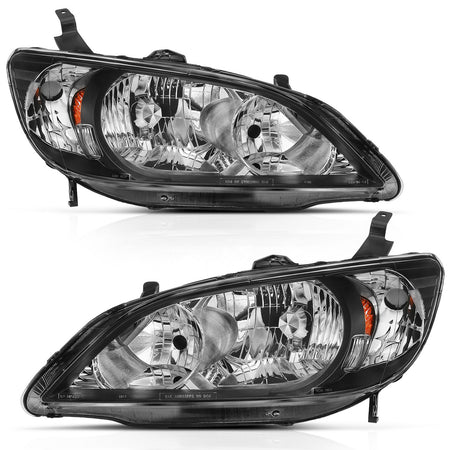 Crystal Headlights For 2004-2005 Honda Civic 121535