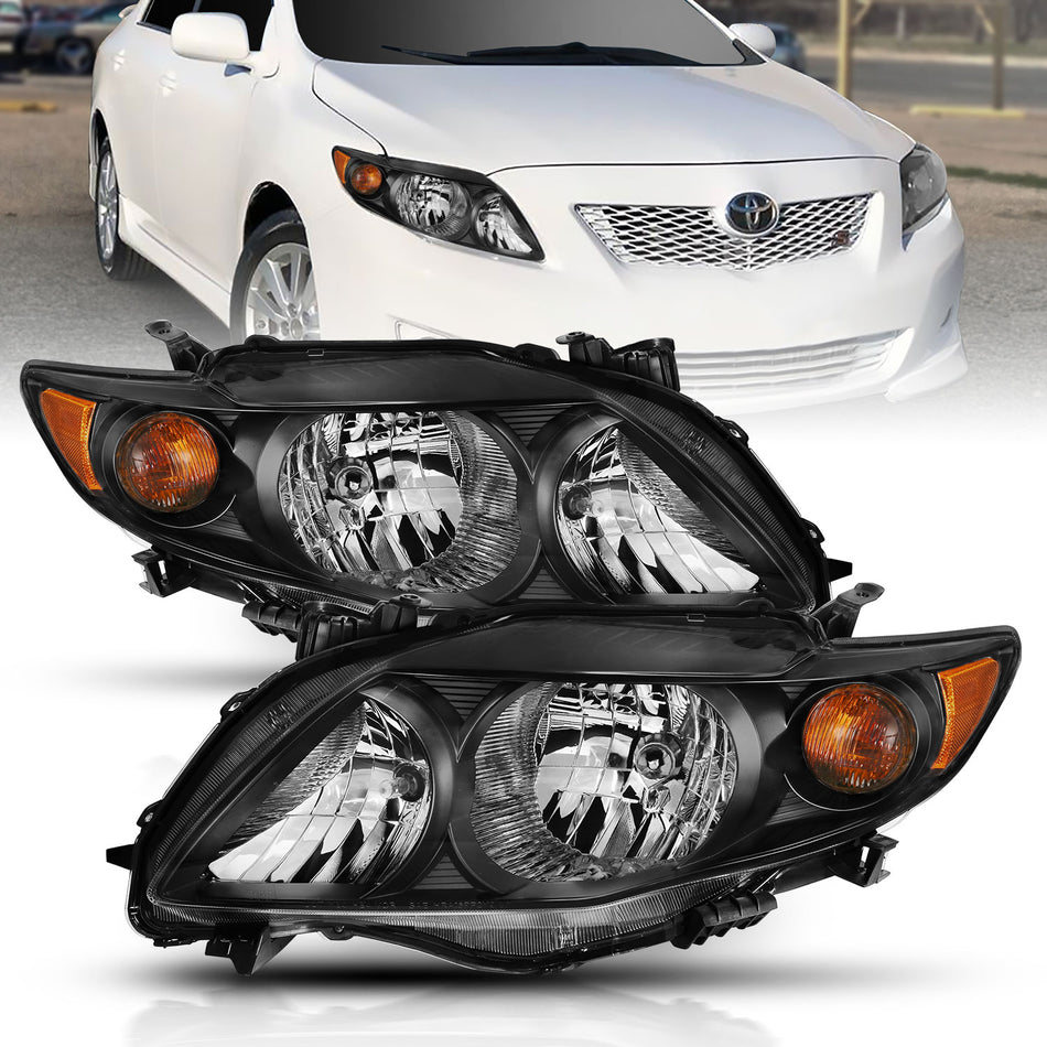 Crystal Headlights For 2009-2010 Toyota Corolla 121541