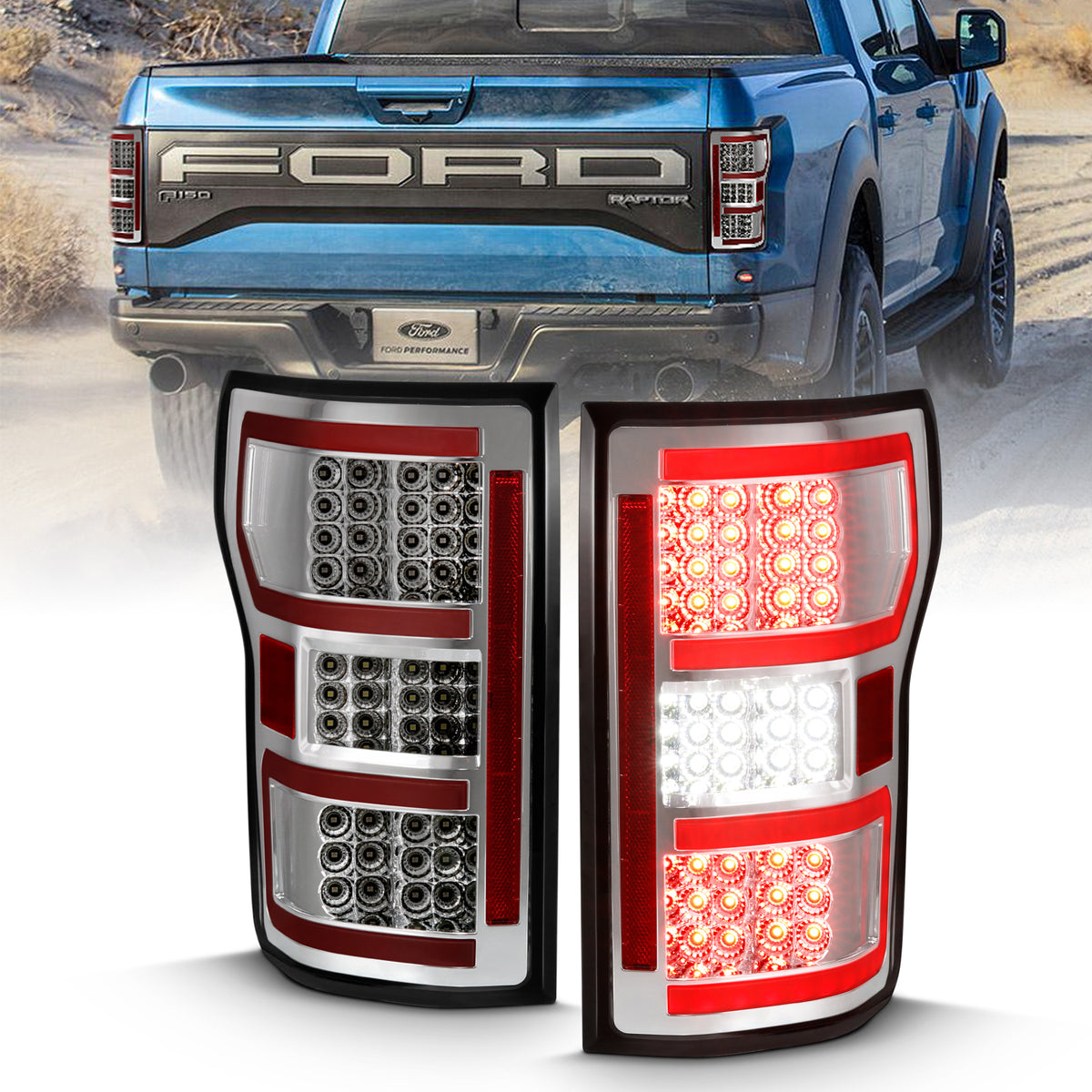 LED Tail Lights For 2018-2020 Ford F-150 311316