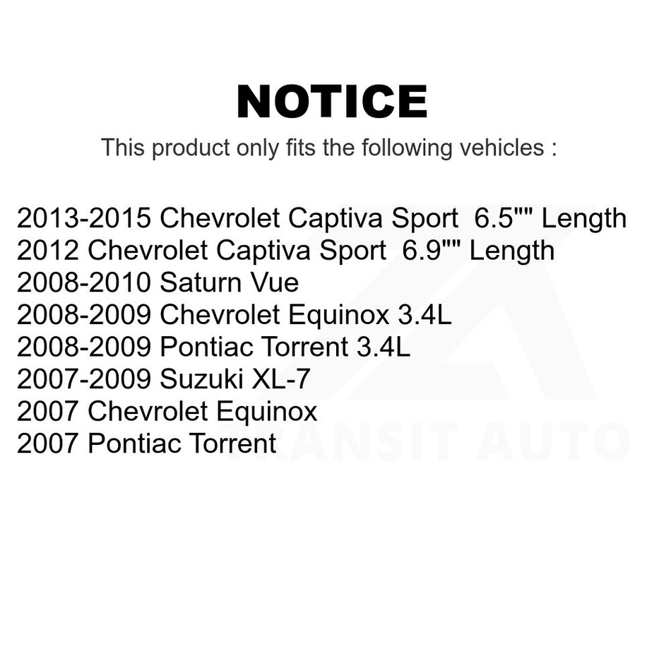 Rear Suspension Stabilizer Bar Link Kit TOR-K750200 For Chevrolet Equinox Saturn Vue Captiva Sport Pontiac Torrent Suzuki XL-7