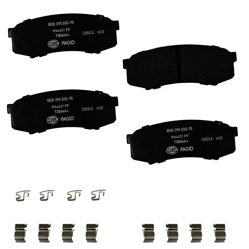HELLA Brakes Ceramic & Semi-Metallic DISC BRAKE PAD SET - 355033751
