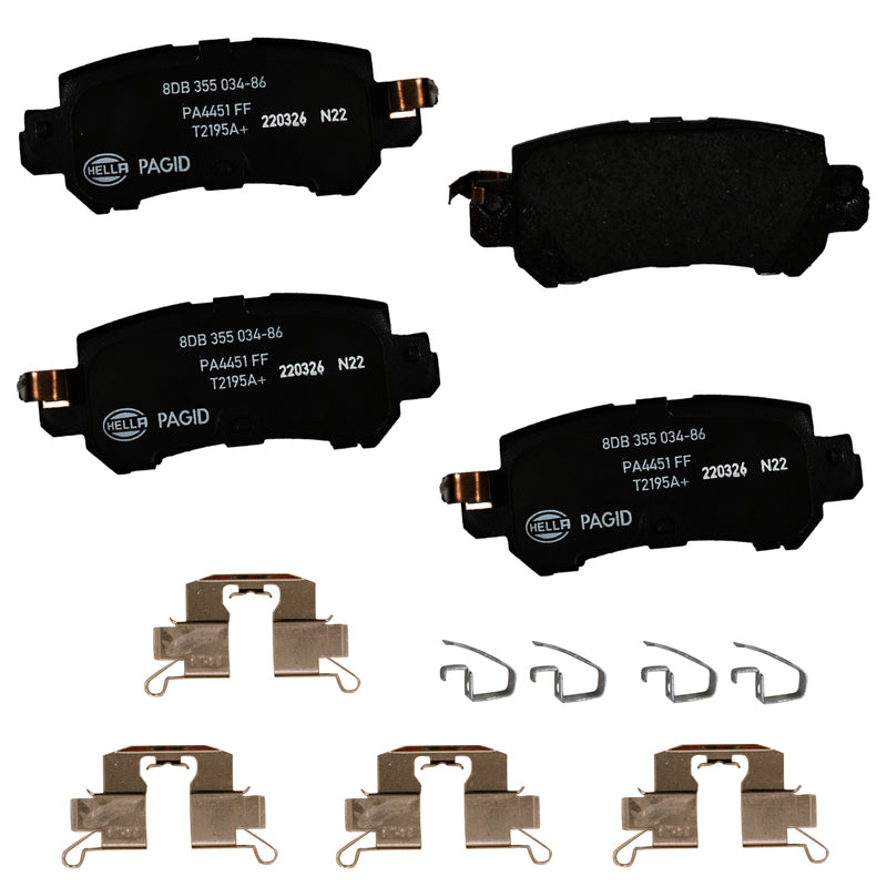 HELLA Brakes Ceramic & Semi-Metallic DISC BRAKE PAD SET - 355034861