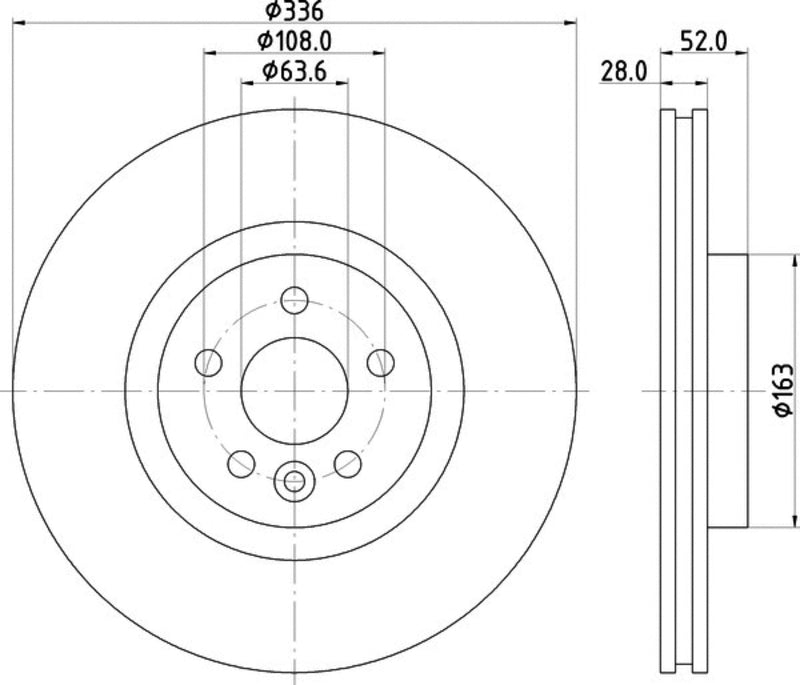 HELLA Brakes DISC BRAKE ROTOR - 355119132