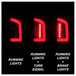Spyder Auto 5084286 Light Bar LED Tail Lights - Version 3 - Red Clear