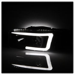 Spyder Auto 5084521 Projector Headlights - Version 2 - Light Bar DRL - Black