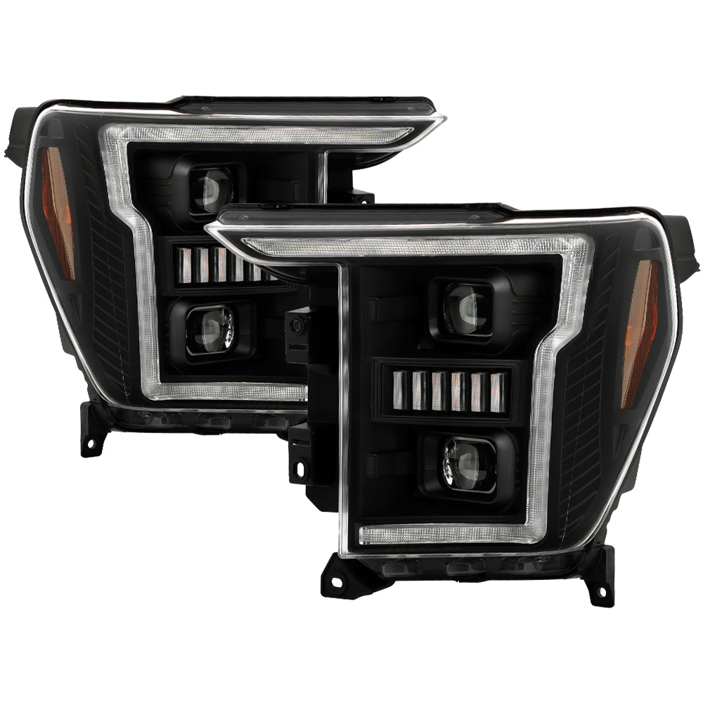 Spyder Auto 5088710 Projector Headlights - Sequential LED Turn Signal Lights - Black
