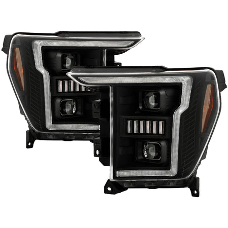 Spyder Auto 5088710 Projector Headlights - Sequential LED Turn Signal Lights - Black