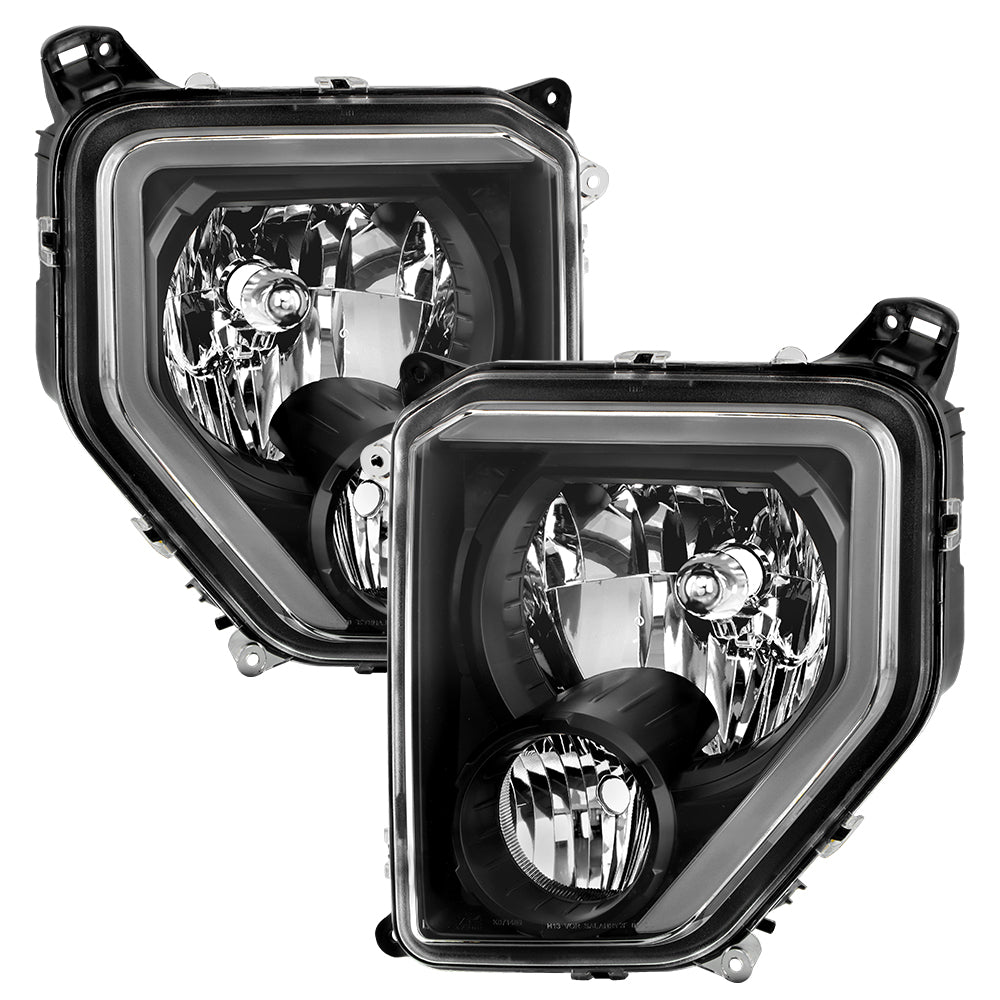 Spyder Auto 9053023 Crystal Headlights With Light Bar - Sets - Black
