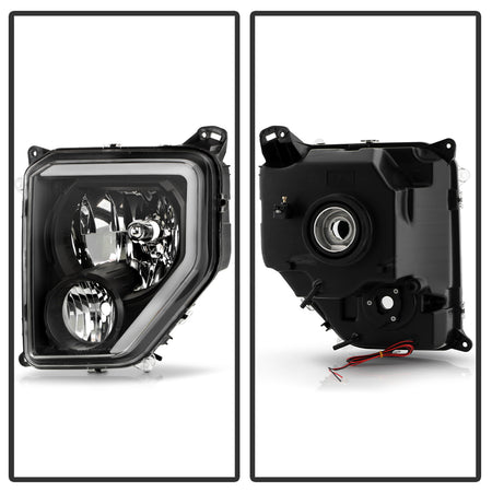 Spyder Auto 9053023 Crystal Headlights With Light Bar - Sets - Black