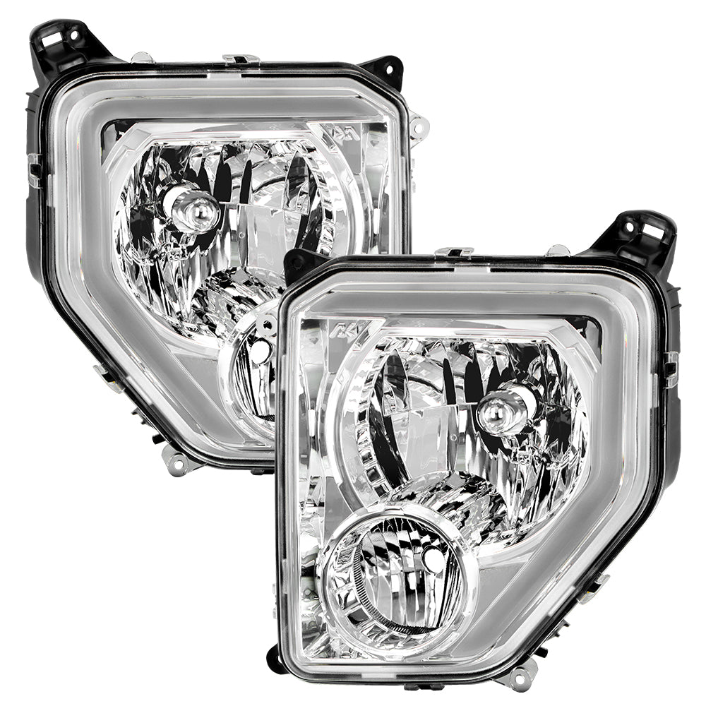 Spyder Auto 9053030 Crystal Headlights With Light Bar - Sets - Chrome