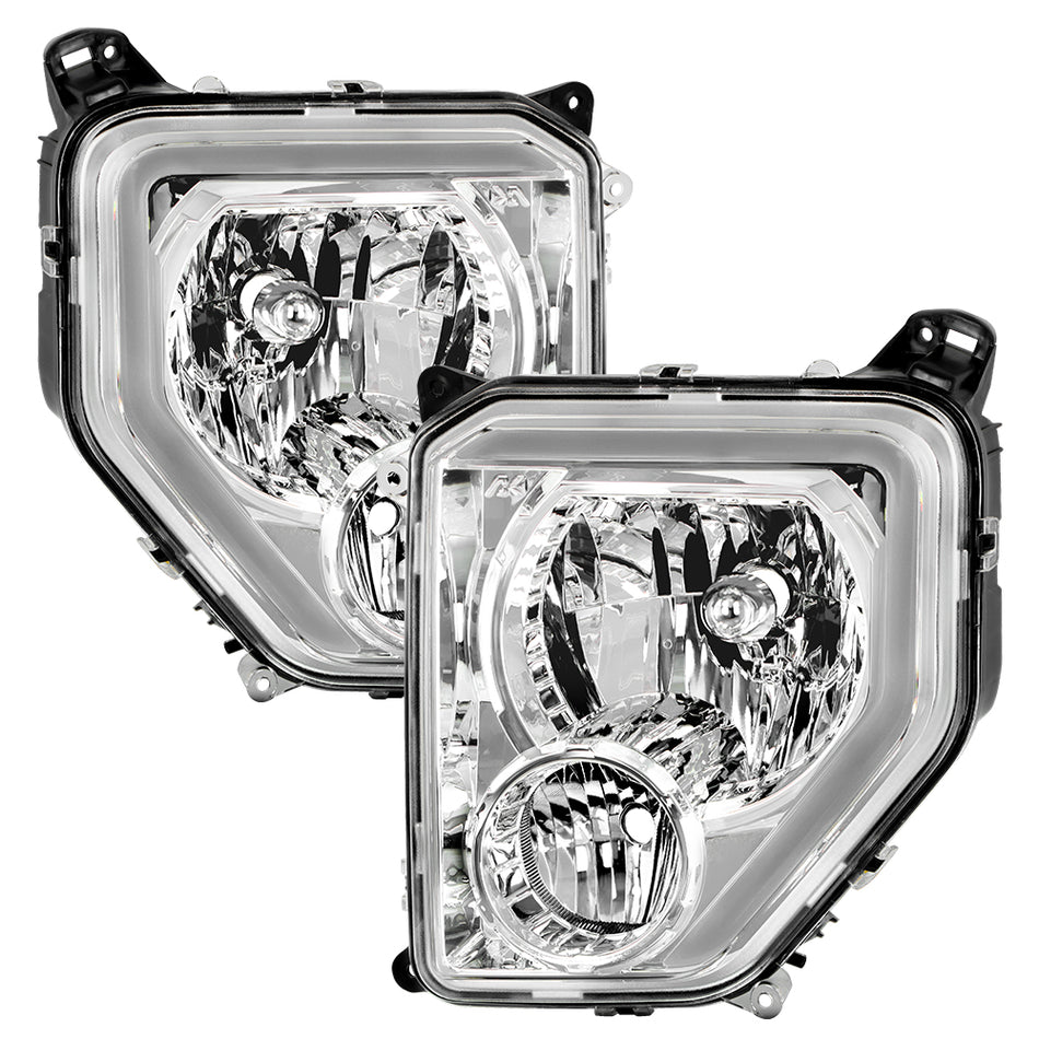 Spyder Auto 9053030 Crystal Headlights With Light Bar - Sets - Chrome
