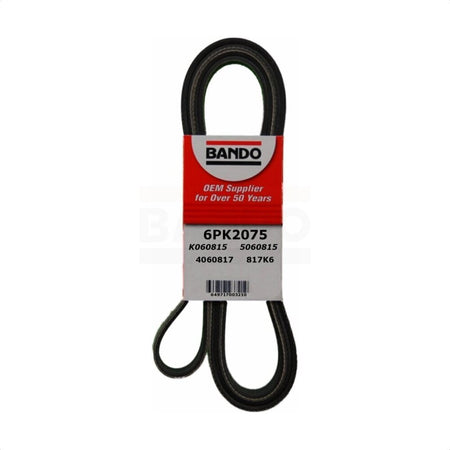 Accessory Drive Belt BAN-6PK2075 For Ford Taurus Dodge Chrysler LeBaron Plymouth Chevrolet Camaro Windstar Acclaim Spirit Pontiac Firebird Caravan Voyager Dynasty Shadow Sundance TC by Bando