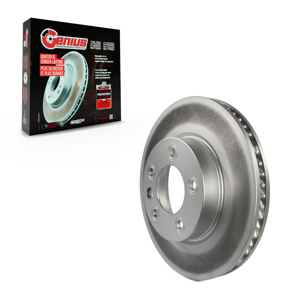 Front Left Coated Disc Brake Rotor (1 Piece Only) GCR-980228 For Volkswagen Touareg Porsche Cayenne