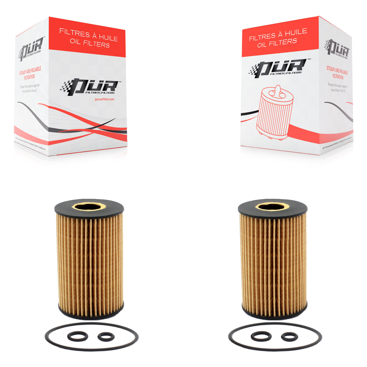 Engine Cartridge Oil Filter (2 Pack) For 2012-2014 Volkswagen Passat 2.0L K56-100001