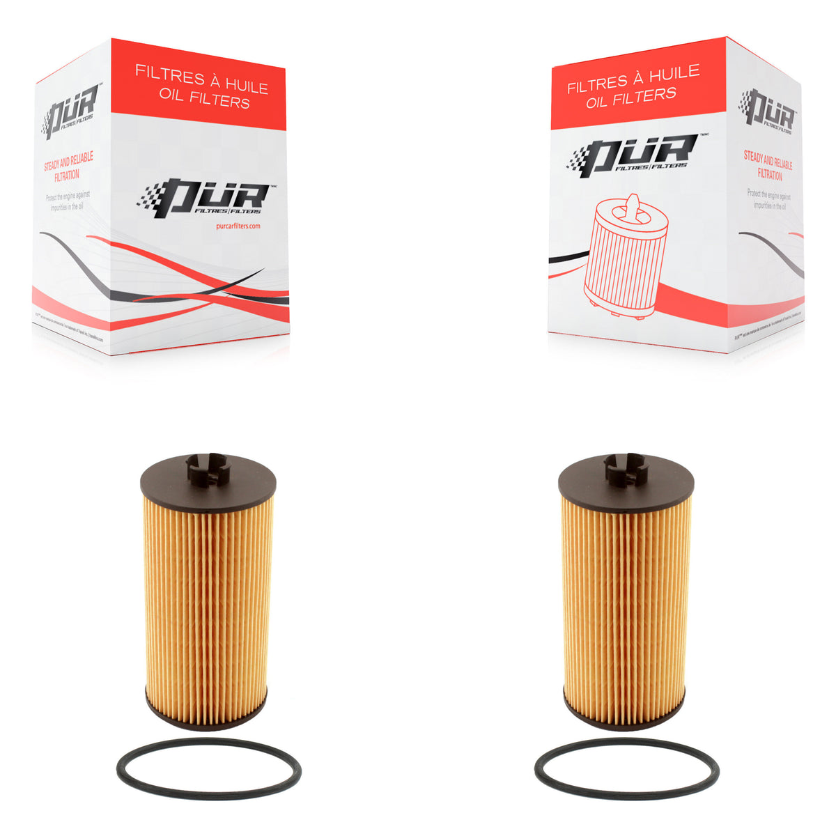 Engine Cartridge Oil Filter (2 Pack) For Ford F-350 Super Duty F-250 E-350 Excursion Club K56-100019