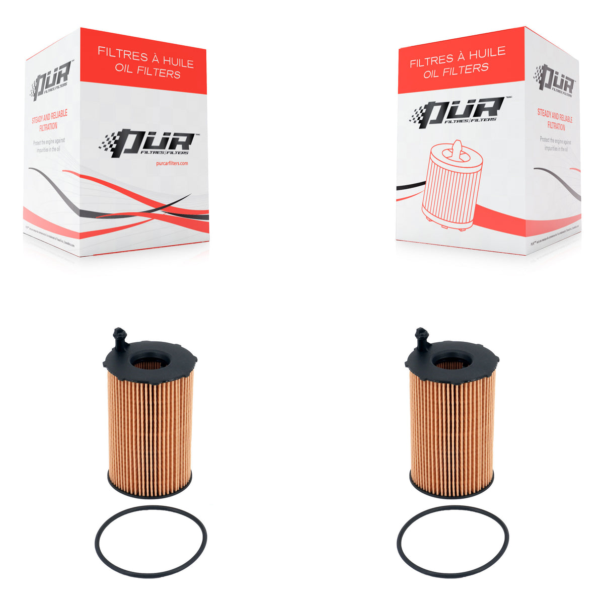Engine Cartridge Oil Filter (2 Pack) For Audi Q5 Volkswagen Touareg Porsche Cayenne Q7 A6 K56-100484