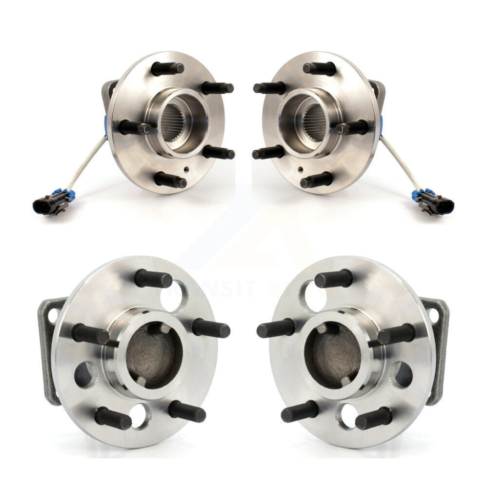 Front Rear Wheel Bearing & Hub Assembly Kit For 2001-2002 Pontiac Aztek FWD with Non-ABS K70-101174